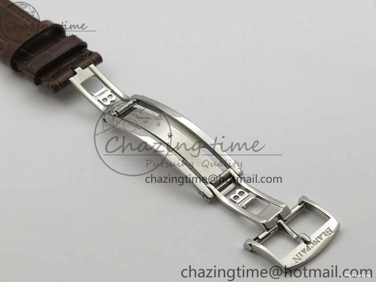 0321 Villeret 6654 SS Complicated Function OMF 1:1 Best Edition White Dial on Brown Leather Strap A6654 V Popular 7904